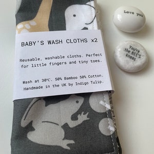 Reusable Wash cloths for babies x2