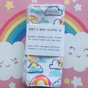 Reusable Wash cloths for babies x2