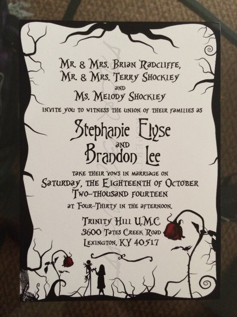 Nightmare Before Christmas Themed Wedding Invitation RSVP | Etsy