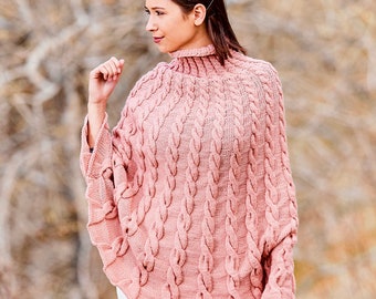 Welp Hand gebreide Poncho met mouwen voor vrouwen gevlochten Kaap | Etsy VJ-93