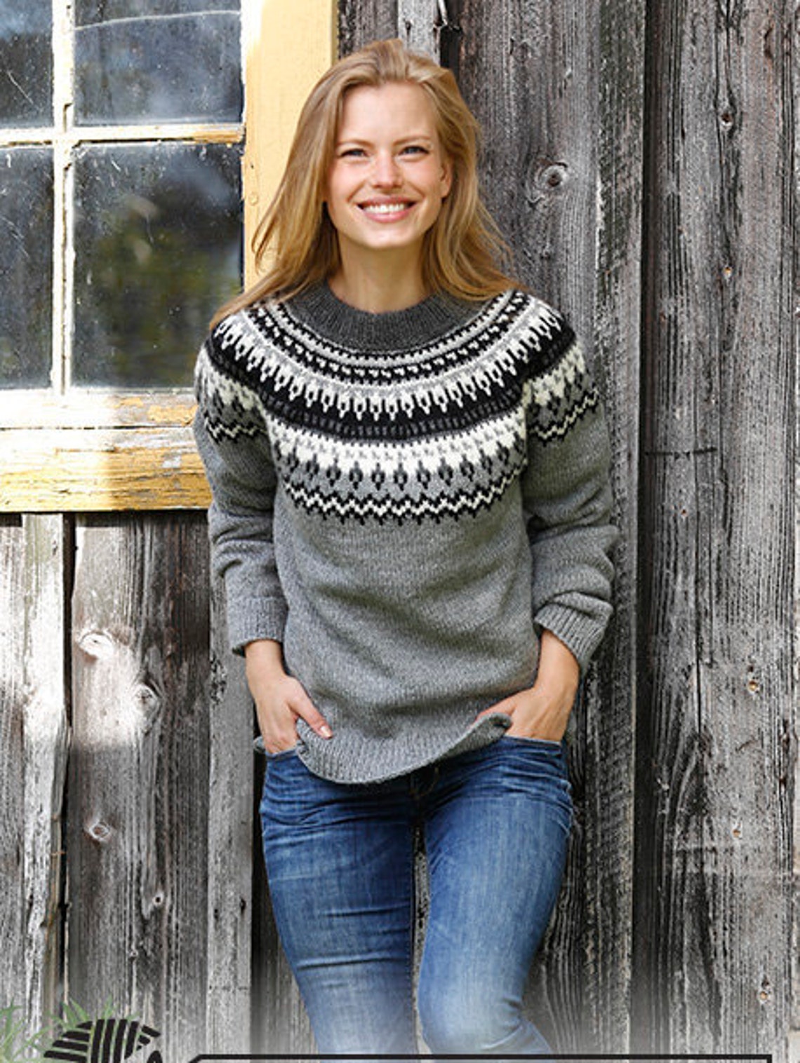 Knitted Sweater With Round Yoke and Nordic Pattern in DROPS Etsy UK