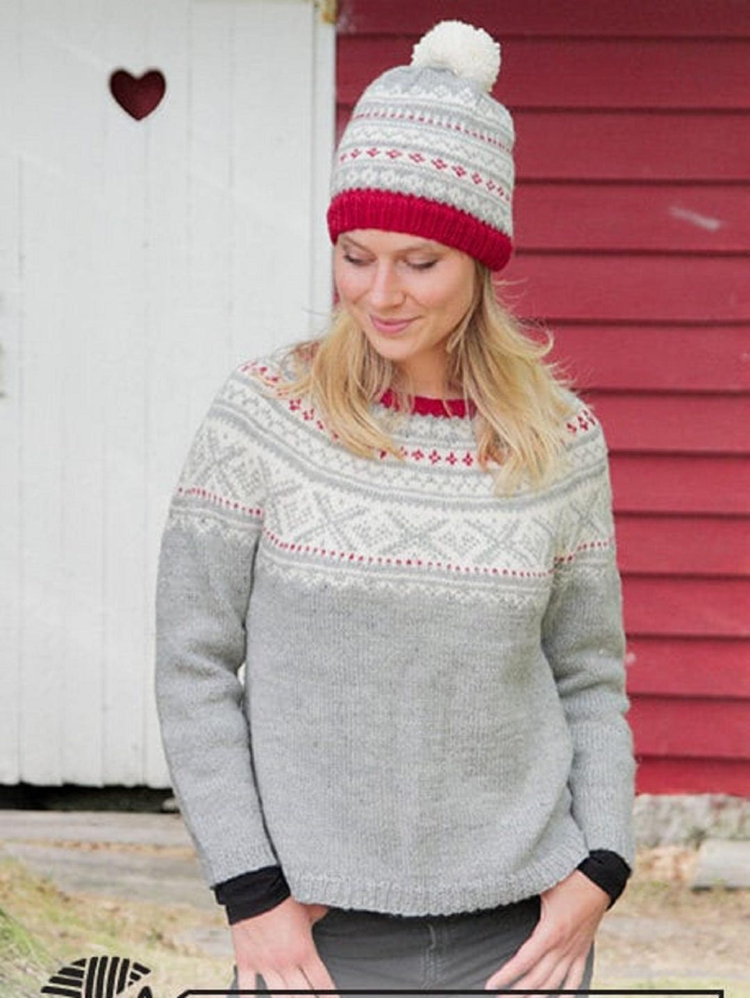 Maglione Fair Isle fatto a mano: Nordic Yoke, lana DROPS Karisma