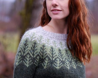 Lopapeysa Authentic Icelandic sweater made of pure Icelandic lopi yarn - Skógafjall