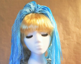 Ribbon ‘Dread’ Pair Hair Falls 20” Sky Blue