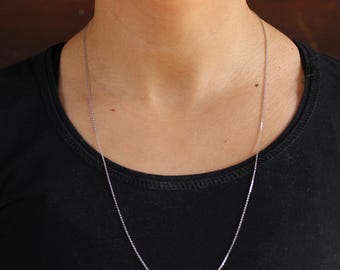 Narrow silver chain 60 cm Filigree necklace 925 silver layering chain ladies rhodium-plated or gold-plated rose gold anchor chain silver