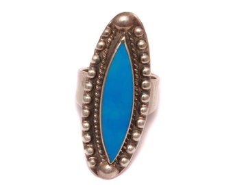 Silver ring with beautiful turquoise stone