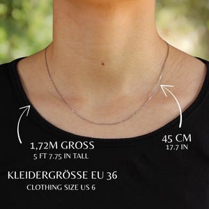 Short silver chain 45cm Fine layered chain made of 925 sterling silver anchor chain gold-plated or rhodium-plated ladies necklace filigree
