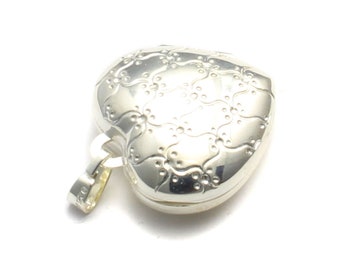 Retro heart locket made of real silver, 925 photo locket for 2 pictures, talisman pendant souvenir, family memory jewelry