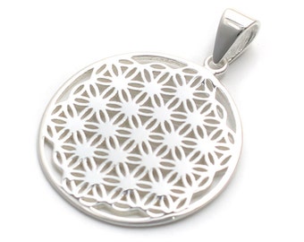 Flower of life pendant filigree, 925 sterling silver, lady pendant, silver pendant necklace, talisman symbol jewelry, flower of life