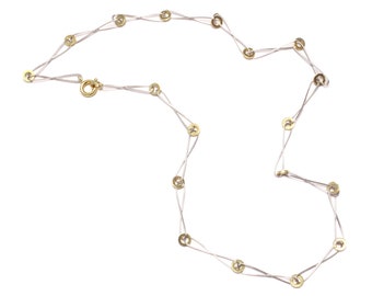 Chaîne en or blanc collier en or jaune 585 bijoux de mariée en or mariage véritable or solide symbole de l'infini chaîne pour femmes cadeau d'amour pour elle