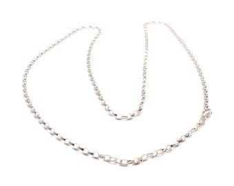 70 cm Kette echt Silber, Erbskette für Anhänger, Unisex 925 Silberkette Damen und Herren, Damen Kette lang, Herren Kette Rosegold vergoldet