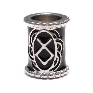 Beard bead real silver runes hair bead silver with Viking motif 925 Sterling silver silver bead for beard & dreads hair jewelry Celtic