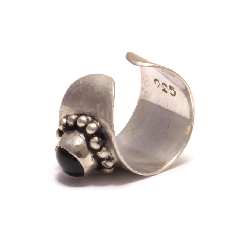Ohrclip aus 925 Sterling Silber mit funkelndem Edelstein – ideal für empfindliche Ohren
