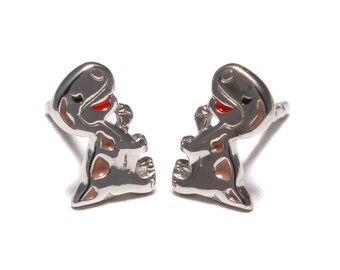 Boucles d'oreilles dinosaures T-Rex Tyrannosaure bijoux pour enfants en argent sterling 925 boucles d'oreilles filles garçons bijoux dino argent recyclé durable