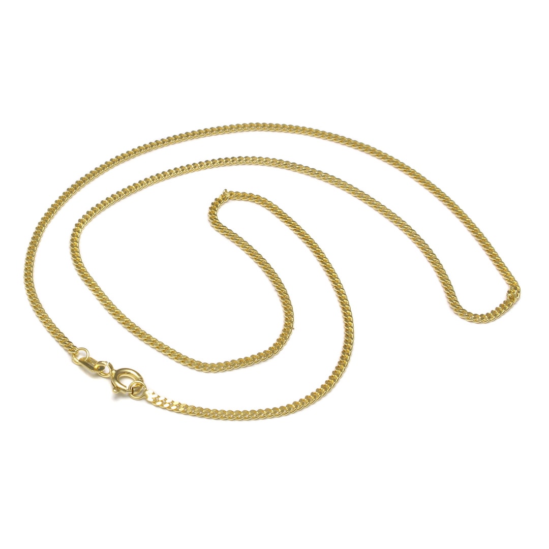 45 Cm Curb Chain 2 Mm 925 Sterling Silver Flat Curb Chain Etsy