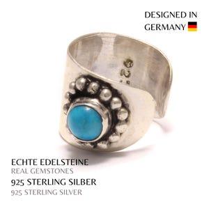 Ohrschmuck ohne Stechen – Ohrclip mit Türkis-Edelstein aus 925er Silber