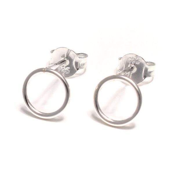 Kreis Ohrstecker zart, 925 Sterling Silber, Kreislauf des Lebens, mini Stecker geometrisch, Ohrringe minimalistisch fein, Schmuck nickelfrei