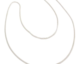 55 cm chaîne gourmette 2 mm, argent sterling 925, chaîne gourmette plate, chaîne à maillons chaîne en argent fine, chaîne pour pendentif délicat, chaîne pour femme