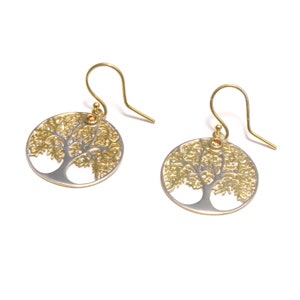 Tree of life earrings gold-plated in 925 silver with zirconia | Spiritual jewelry for women | Tree of life earrings gift idea