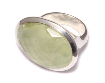 Large gemstone ring in real silver