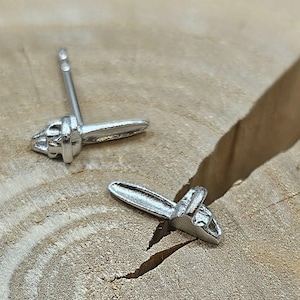 Detaljerade örhängen med motorsåg för män, 925 sterlingsilver, en cool present till hantverkare och motorcyklister, rockinspirerade smycken, unisex sterlingsilver