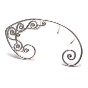 Elf ears cosplay ear climber 925 sterling silver whole ear earrings elf earring ear cuff ear clip without ear hole pointed ears