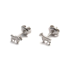 Ziege Ohrstecker echt Silber, 925 Silber Ohrstecker nickelfrei, Ziege Ohrringe, Geschenk Tier Liebhaber, unisex Damen und Herren Ohrstecker