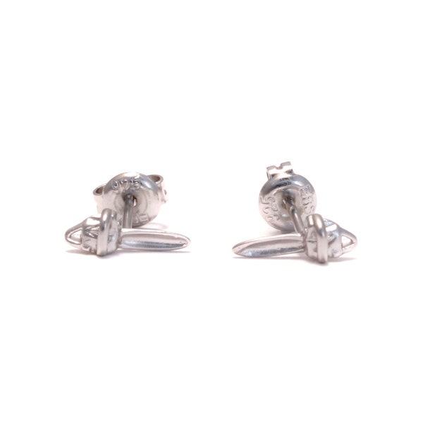 925 sterling silver chainsaw ear studs