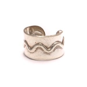925 Sterling Silver ear clip waves, ear plug, clip earring sterling, silver ear clip, 925 ear clip, fake plug, clip on earrings silver