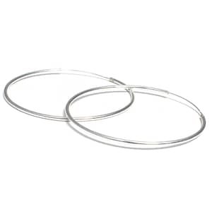 50 mm 925 sterling silver hoop earrings with push-in clasp