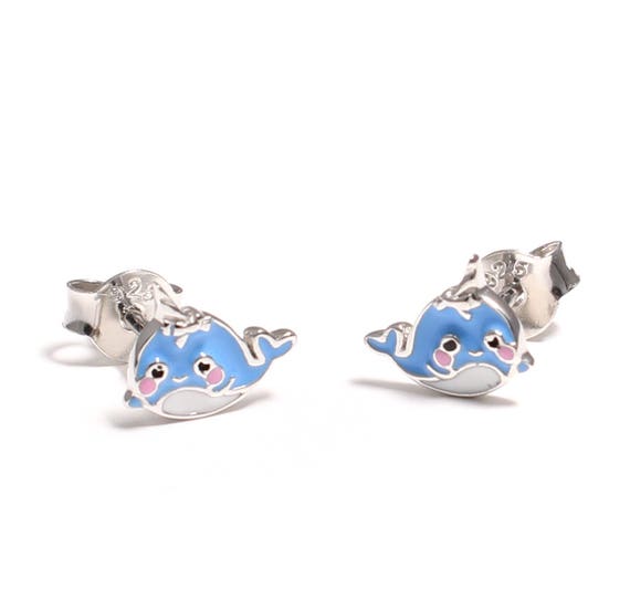 Narwhal unicorn of the Seas Stud Earrings Made of Genuine 925