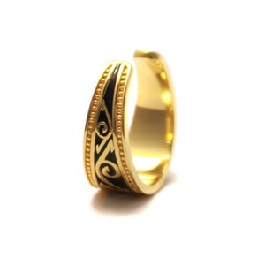 Gold plated Egyptian ornament toe ring in 925 sterling silver image 4