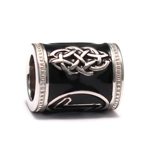 Viking beard bead 925 Sterling Silver runes hair bead Odin Style beard jewelry Viking bead for beard & hair Hair bead for dreads