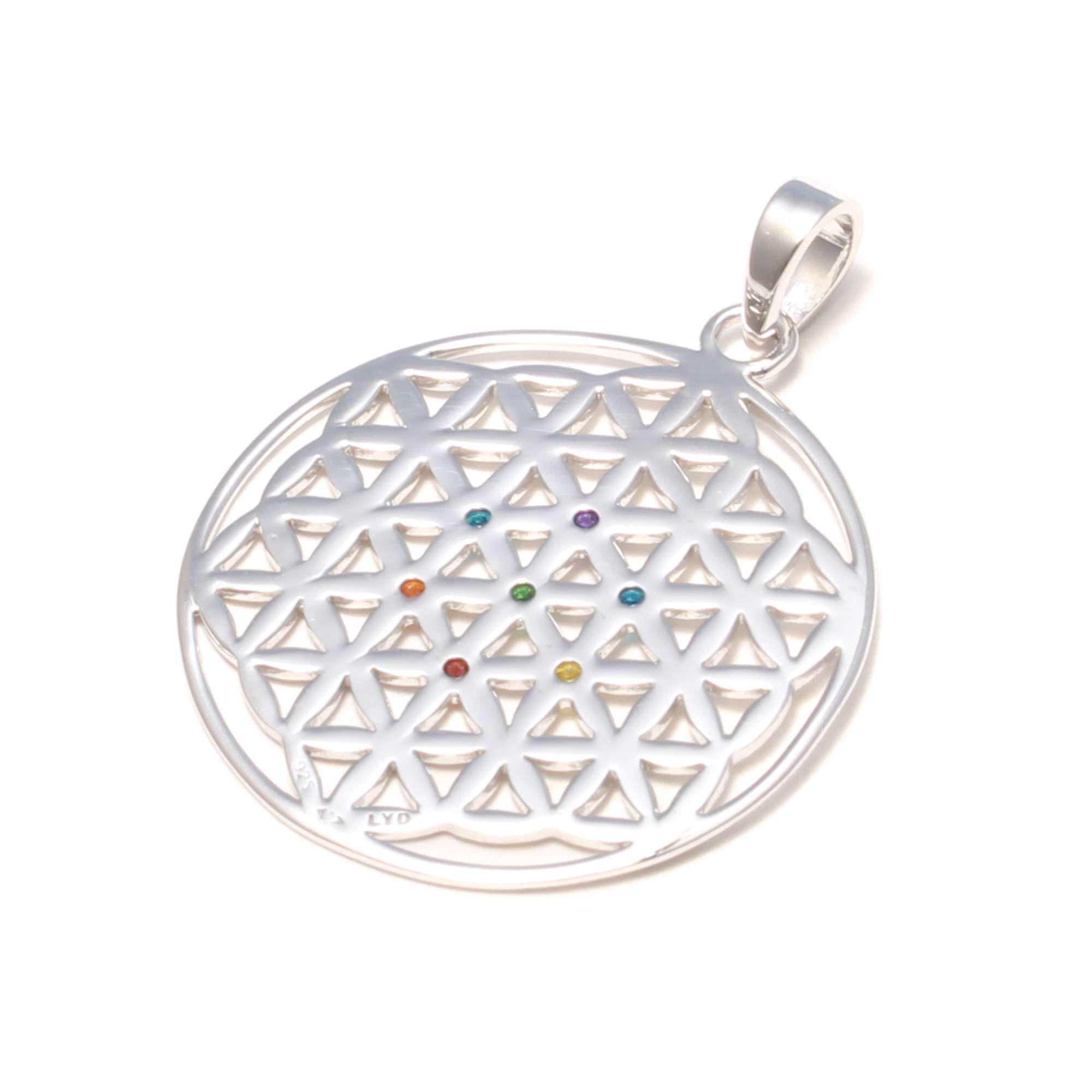 Pendentif Chakra 7 Vies - Argent Massif 925 Thérapeutique - Bijou Spirituel - Thaïlande