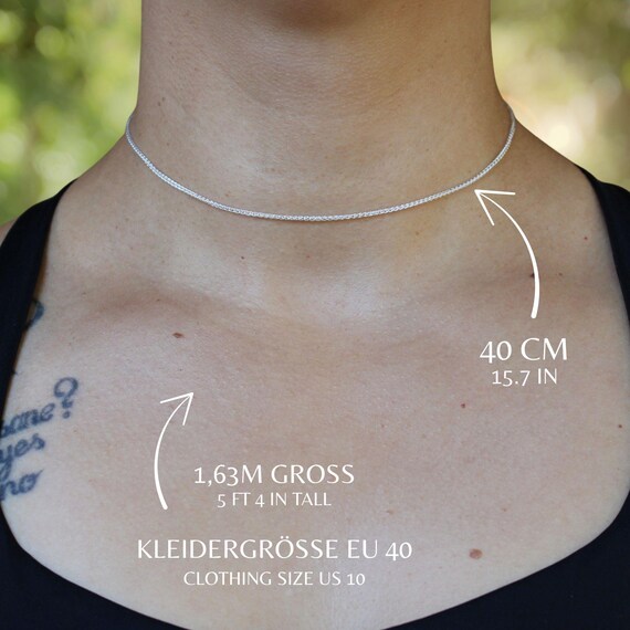 アクセサリー Silver 925 short necklace Short Necklace for Children 40cm Delicate Choker Necklace Made of
