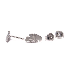 Lastwagen Ohrstecker 925 Sterling Silber LKW Truck Männer Ohrringe unisex Fahrzeug Schmuck echt Silber Stecker witzig mit Persönlichkeit Bild 6