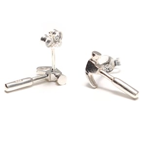 Hammer stud earrings 925 sterling silver, man earring, men stud earrings,tool plug, men's earring, hammer ear stud