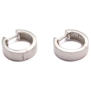 Brincos de argola de prata esterlina 925, brinco redondo fosco, joias femininas de prata verdadeira, brincos masculinos simples, fecho de argola banhado a ródio