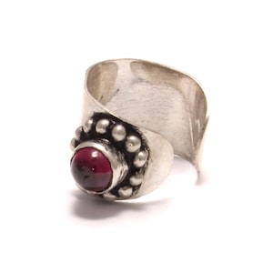 Echte Edelstein Ohrklemme aus 925 Sterling Silber mit Granat – nickelfreier Ohrclip