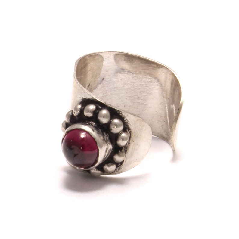 Echte Edelstein Ohrklemme aus 925 Sterling Silber mit Granat – nickelfreier Ohrclip