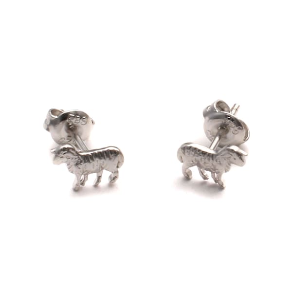 Sheep earrings genuine silver, 925 earrings nickel free, lamb earrings, gift animal lovers, shepherd and men earrings