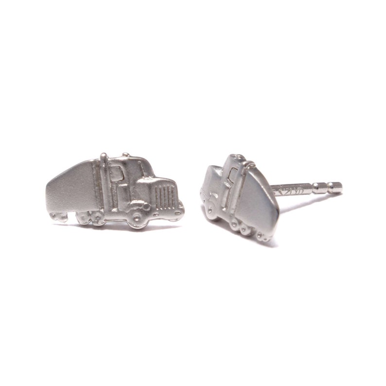 Lastwagen Ohrstecker 925 Sterling Silber LKW Truck Männer Ohrringe unisex Fahrzeug Schmuck echt Silber Stecker witzig mit Persönlichkeit Bild 8