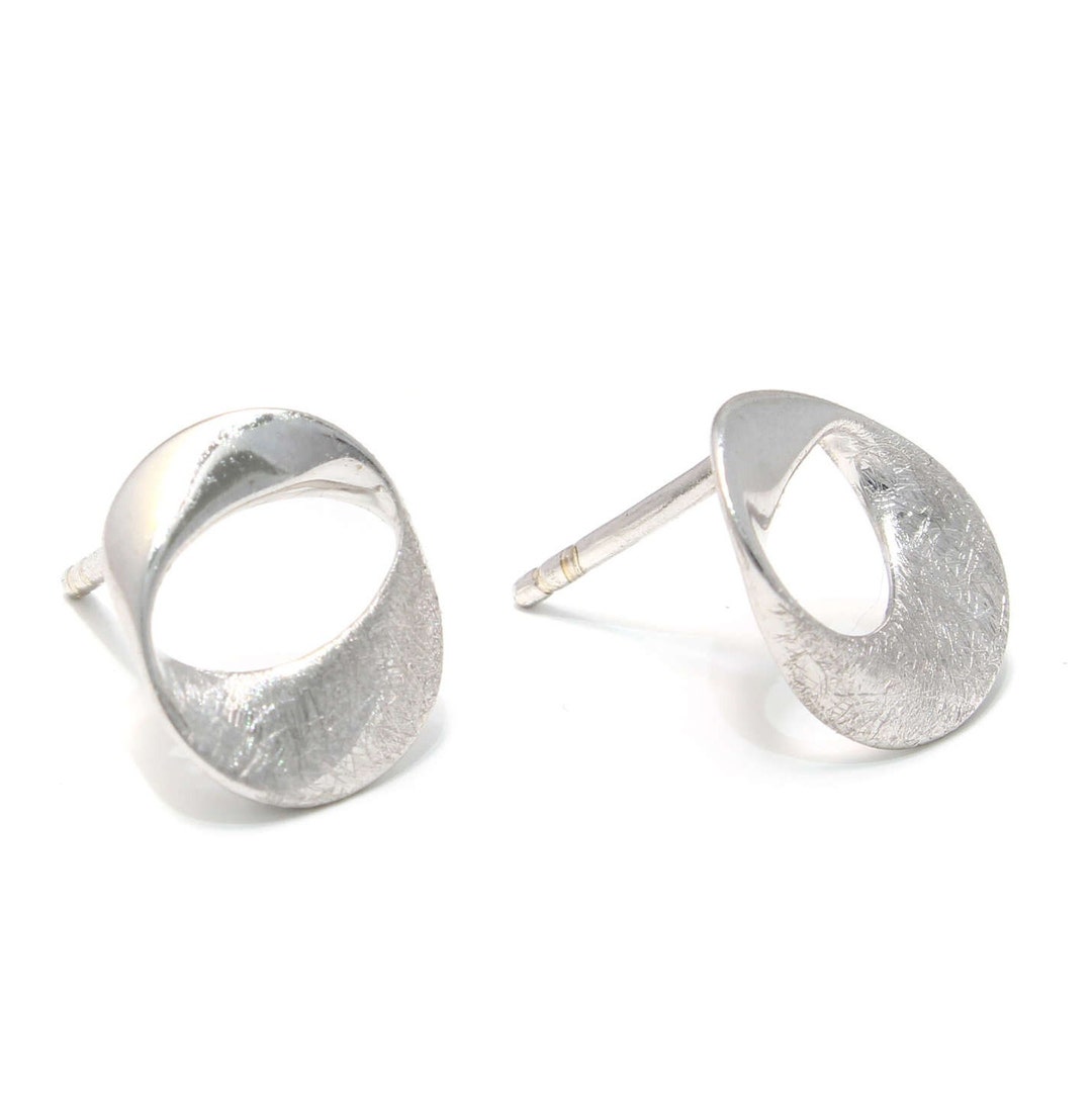 Earrings Möbius Strip 925 Sterling Silver, Mobius Strip Ear Studs, 925 ...