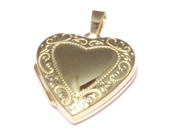 Heart locket gold plated 925 sterling silver