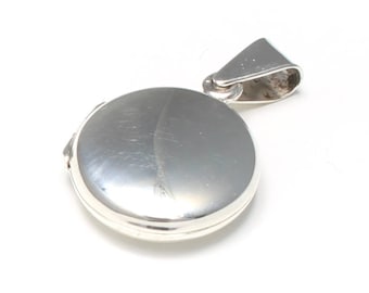 Medaillon klein rond, 952 sterling zilver, fotomedaillon voor ketting, fotoamulet voor opening, familiegeheim geheugen graveerbaar