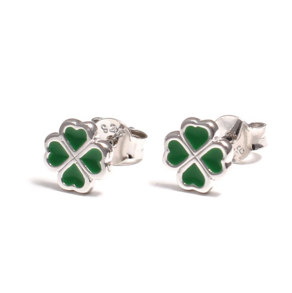 Qings Sterling Silber 925 Blumen-Ohrringe – Vierblättriges Kleeblatt & Gänseblümchen-Design Mit Zirkonia