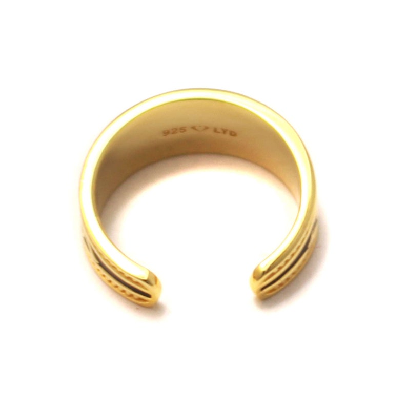 Gold plated Egyptian ornament toe ring in 925 sterling silver image 9