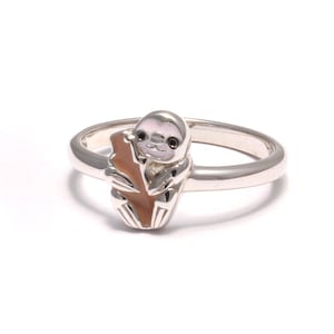 Children's ring cute sloth out of 925 sterling silver, cute ring for kids