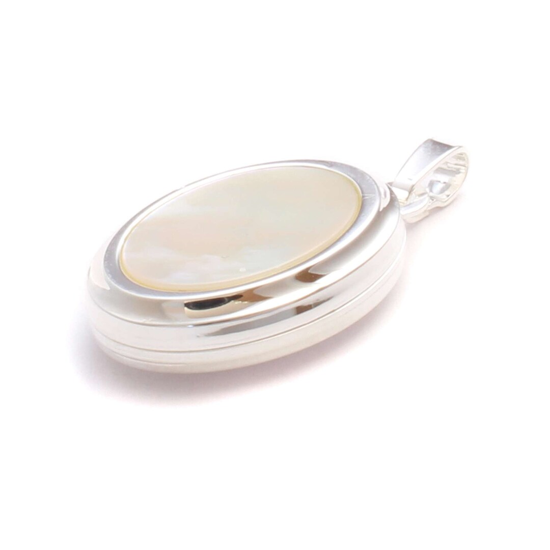 Mother of Pearl Locket in Real Silver, 925 Photo Locket for 2 Pictures ...