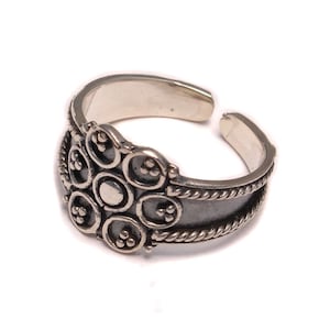 Zehenring Kreis Ornament 925 Sterling Silber, Zehen Ring Fußschmuck, Fuß Schmuck offen anpassbar, boho Fuß Ring, Sommer Hippie Körperchmuck Bild 1